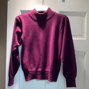 Petite wine colored sweater. Petite Illustrations.